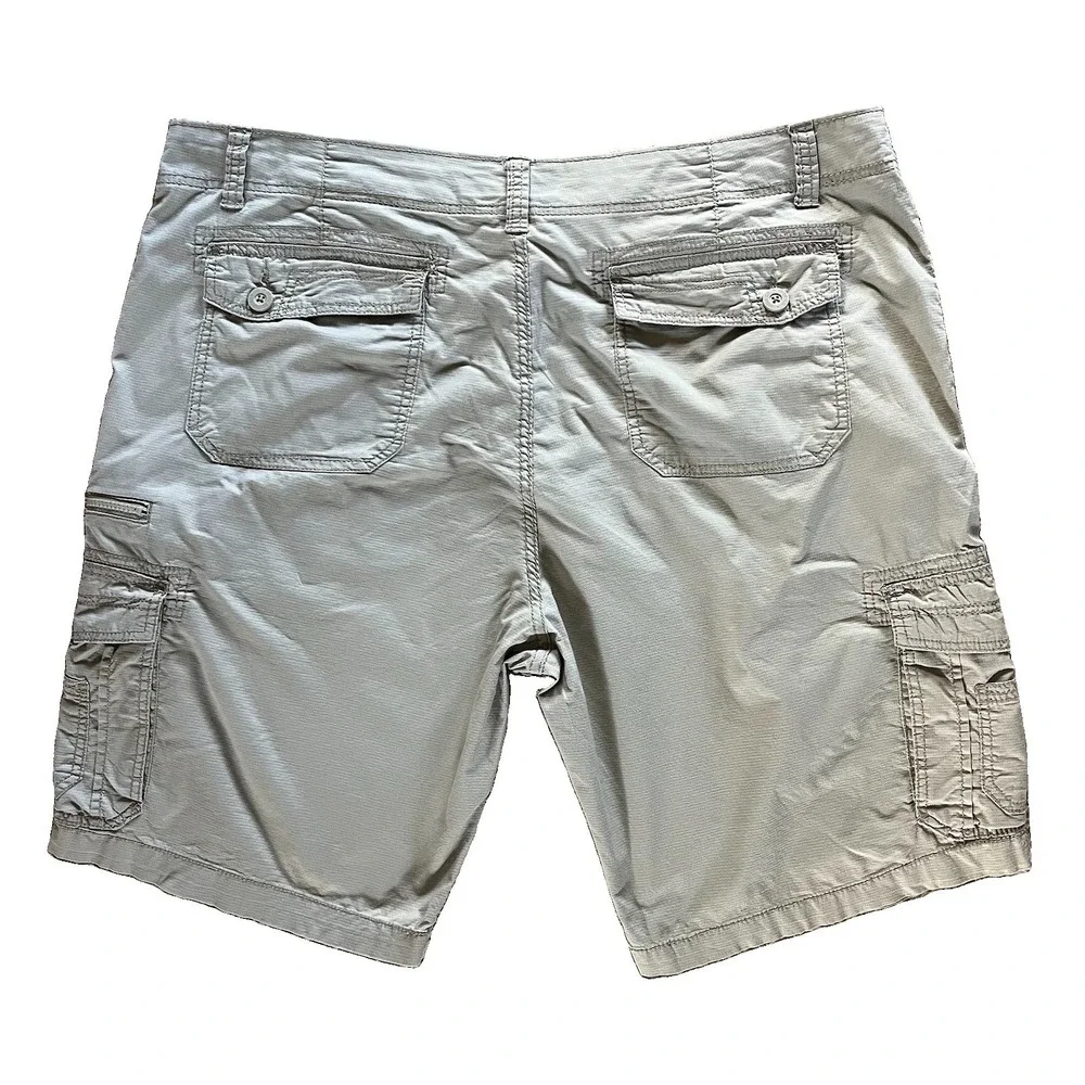 Iron Co Cargo Shorts Mens 40 Khaki Ripstop Stretch Utility Hiking Outdoor 40